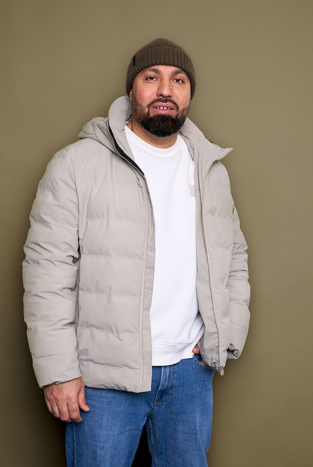 man in gray button up shirt